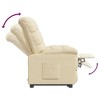 vidaXL Recliner Cream Fabric - 4 of 4