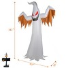 Syemin Decorative Holiday Scene Props 12ft 4pcs Giant Scary Ghost Flames and Flashing Red Eyes Inflatable Halloween Decoration, White, 93"*35"*144" - 4 of 4