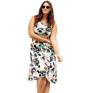 ellos Plus Size Sleeveless Knit Fit And Flare Knit Dress - 1 of 4
