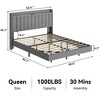Nasitip Floating Bed Frame with LED Lights, Upholstered Platform Full Bed Frame, No Box Spring Needed - 2 of 4