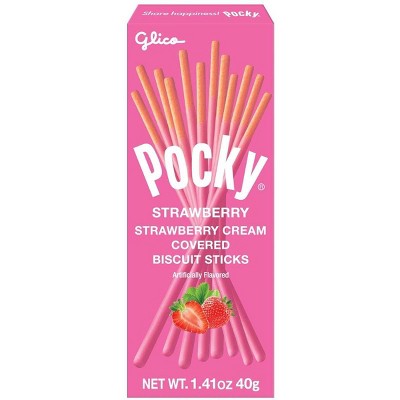 Glico Pocky Strawberry Cream Covered Biscuit Sticks - 1.41oz : Target