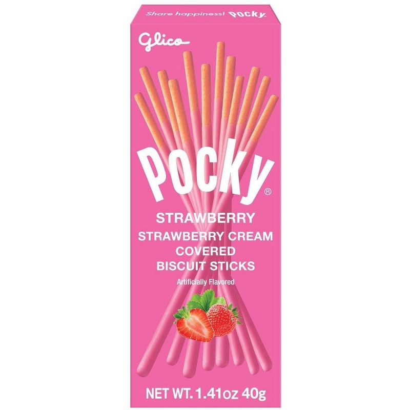 Glico Pocky Strawberry Cream Covered Biscuit Sticks - 1.41oz, 1 of 6