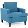 DOMETOUR Linen Fabric Single Armchair, Modern Upholstered Sofa Chair for Living Room Bedroom - 2 of 4