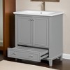 30" Bathroom Vanity with Sink Combo, Bathroom Storage Cabinet with Drawer and 2 Doors, Bath Vanity Cabinet with Adjustable Shelf - Leovsnove - 2 of 4