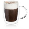 JoyJolt Aroma Double Walled Insulated Glasses - Set of 4 Double Wall Coffee Tea Glass Mugs - 13.5 oz - 3 of 4