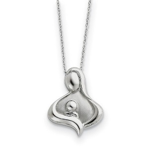 Black Bow Jewelry Rhodium Plated Sterling Silver Maternal Bond Necklace, 18 Inch - 1 of 4