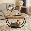 LITTLE TREE 2 Tier Round Coffee Table Brown - 2 of 4