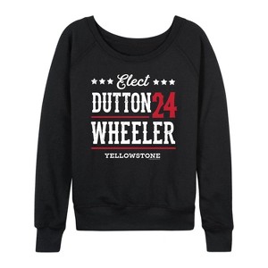 Women's - Yellowstone - Official Yellowstone Merchandise Lightweight French Terry Wide Neck Long Sleeve Shirt - 1 of 4