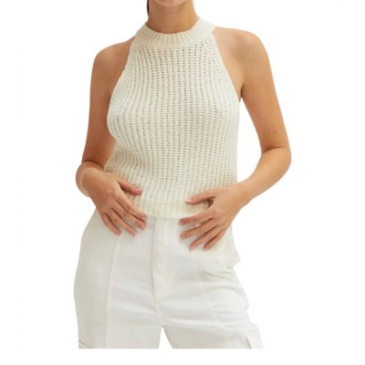 Women's Audrey Chunky Knit Halter Top - CRESCENT