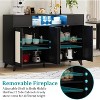 Rattan Sideboard Buffet Cabinet with Storage, Boho Wood Sideboard, Adjustable Shelves, Side Board for Living Room, Dining Room, Entryway - 4 of 4