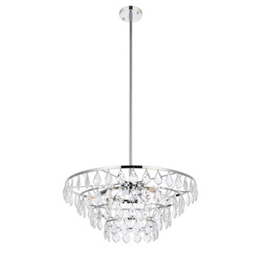 Ella 24'' Chrome Crystal Pendant Light