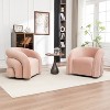 SEYNAR Modern Glam Velvet 360 Degree Swivel Accent Armchair with Tufted Back Set of 2 - 3 of 4
