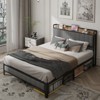 NicBex Full/Queen Size Metal Bed Frame with Charging Station and Upholstered Headboard for Adults/Boys/Girls - 2 of 4