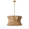 Dewdrop 24.02''Boho Pendant Light 10 Light Woven Jute Hourglass Satin Brass Rod Ring ETL Kitchen Island - 2 of 4