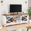 Garvee Farmhouse TV Stand 75 Inch Entertainment Center White TV Console with Sliding Barn Door and Adjustable Shelf for Living Room Bedroom - 3 of 4