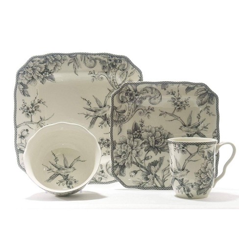 222 Fifth Peacock Garden 16 Piece Dinnerware Set, Service for 4 & Reviews