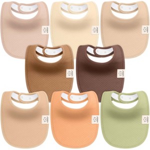KeaBabies 8pk Organic Quin Baby Bibs for Drooling and Teething, Cotton Drool Bibs, Newborn Baby Boys, Baby Girls Bibs - 1 of 4