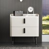 Lirago White Nightstand with 2 Drawers Marble-Pattern End Table 20.16"H x 19.54"D x 19.88"W - 2 of 4