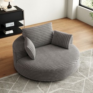 360° Swivel Chaise Lounge Lazy Accent Chair Cozy Sleeper Sofa Single Swivel Chair, Beige/Brown/Green/Black/Gray-ModernLuxe - 1 of 4