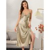 cheibear Women's Spaghetti Strap Nightdress Cami Satin Pajama Dress - 2 of 4
