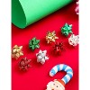 8 Pairs Glitter Christmas Bow Stud Earrings, Holiday Jewelry Set for Women. - 4 of 4