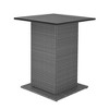 Resenkos 5 Pieces Outdoor Wicker Bar Table Set with Hidden Storage Shelves-White Beige - 4 of 4