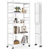 Hooure 5-Tier Folding Shelf - Instant Setup, Heavy-Duty Storage, Includes Hooks & Wheels - 2 of 4
