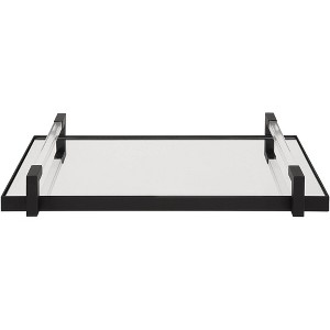 Uttermost Deki Matte Black Mirror Rectangular Tray with Handles - 1 of 1