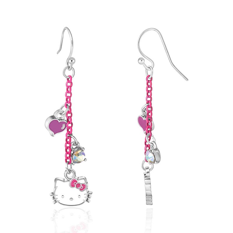 Sanrio Hello Kitty Womens Pink Dangle Earrings with Charms - Officially Licensed Authentic, 3 of 6