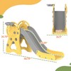 Ruvalino Playground Slides Toddler Climber Slide with Basketball Hoop for Indoor Outdoor Playroom, Yellow, 58.7"*26.4"*30.7" - 3 of 4
