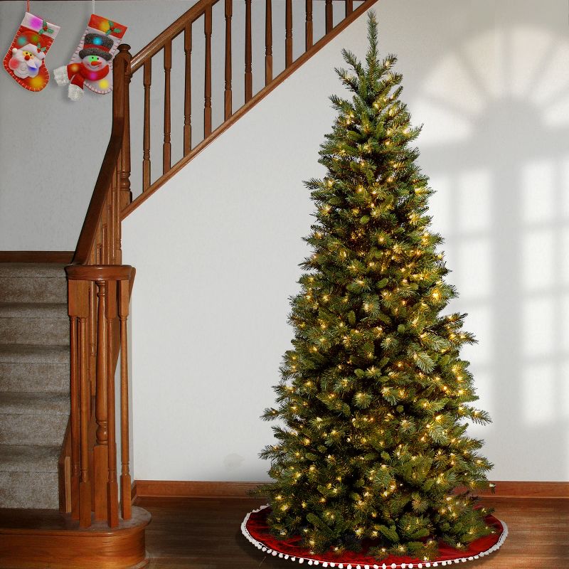 6.5' Pre-lit Slim Tiffany Fir Artificial Christmas Tree Clear Lights - National Tree Company, 2 of 6