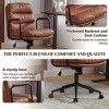 QingMoon Office Chair, PU Leather Computer Chair, Adjustable Swivel Task Chair, Mid Back Desk Chair with Reclining Backrest for Home Office - 3 of 4