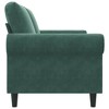 vidaXL Modern 2-Seater Sofa in Velvet Fabric with Densely Padded Seat and Armrests - Dark Green - 4 of 4