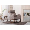 CAVINAS Linen Fabric Glider Rocking Chair with High Backrest,Modern Upholstered Rocking Chairs,Nursery Accent Chair for Bedroom - 2 of 4