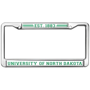 U of North Dakota School Logo Full Size Standard License Plate Metal Frame - 1 of 4