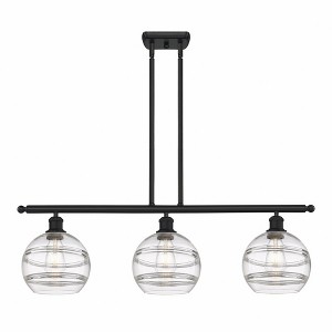 Rochester - 3 Light Stem Hung Island In Industrial Style-10.38 Inches Tall and 36 Inches Wide - 1 of 1
