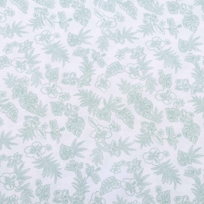 King Green Floral Cotton Percale Sheet Set