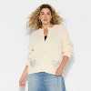 Wicked x Katie Kime Women's Heart Cardigan - Cream - 2 of 3