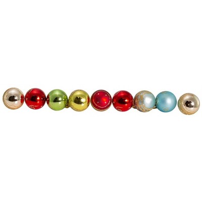 Petite Treasures Multi-Colored Glass Ball Christmas Ornaments Set