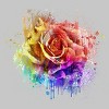 Adult Design By Humans Pride Rose Artistic Rainbow By Zedikzz T-Shirt - 2 of 2