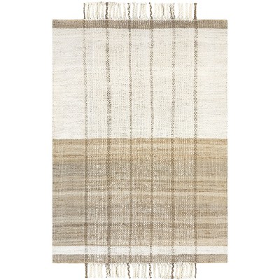 Nuloom Cornelia Striped Jute Tassel Indoor Area Rug, 5' x 8', Natural