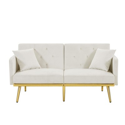 NicBex Loveseat Sofa Modern Comfy Velvet Sofa Bed with 3 Adjustable Positions Convertible Lounge Sleeper Sofa Bed for Living Room,Office