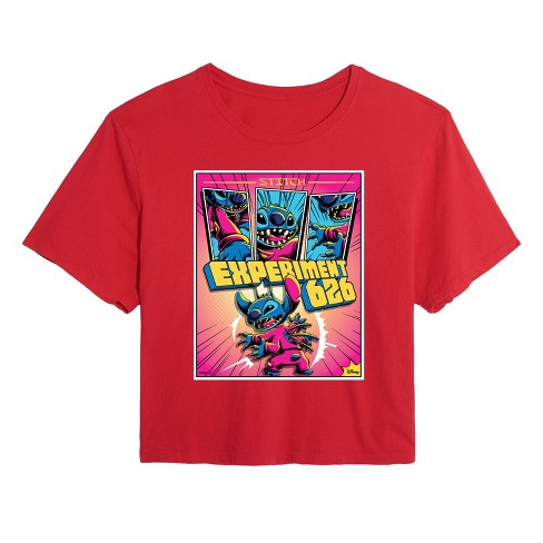 Women's - Lilo and Stitch - Experiment 626 Comic Book Panels Cropped Graphic T-Shirt - image 1 of 4