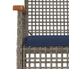 vidaXL 9 Piece Patio Dining Set with Cushions Gray Poly Rattan - 70.9" Table Length Chair 8 - 4 of 4