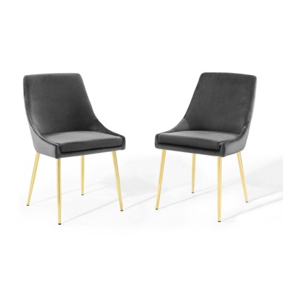 Modway Viscount Performance Velvet Dining Chairs - Set of 2