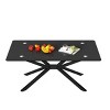 SEVOBAL Dining Tables 39.37" Rectangular Glass Coffee Table with Metal Legs Modern Stylish Design for Living Room, Black, 39.37"*23.62"*16.93" - 2 of 4