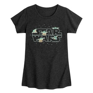 Girls' - The Mandalorian - Grogu Star Wars Fitted Short Sleeve Graphic T-Shirt - 1 of 4