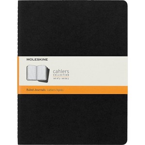 Moleskine Cahier Journal, Soft Cover, XL (7.5 in. x 9.5 in.) Ruled/Lined, Black, 120 Pages (Set of 3) - 1 of 3