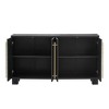 Sideboard Buffet Cabinet, Kitchen Buffet Storage Cabinet With Golden Handles, Adjustable Shelves - 2 of 4