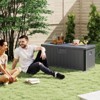 Costway Storage Box with Lockable Design & Gas Strut Handle 2 Person Bench Garden Organizer Brown/Black/Gray/Brown+Black - 2 of 4